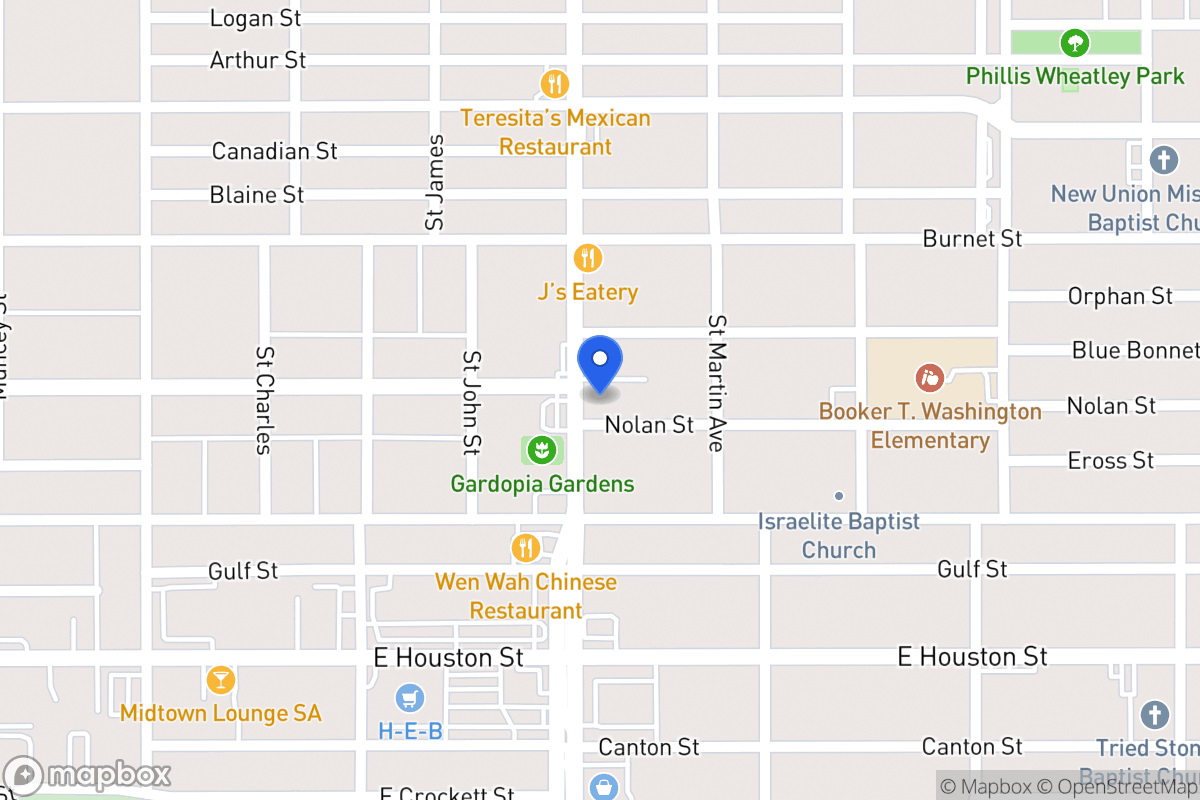 Map of 626 N New Braunfels Ave