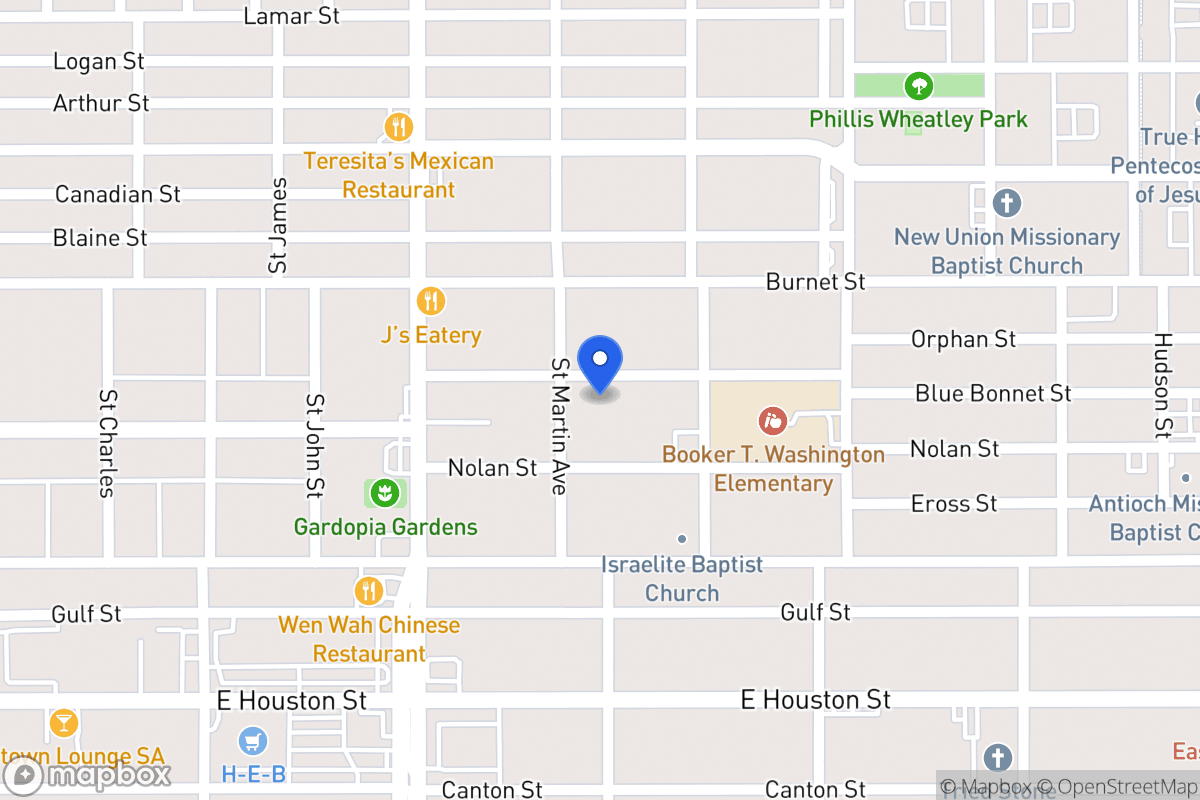 Map of 210  Blue Bonnet St