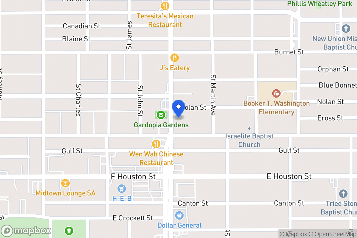 Map of 614 N New Braunfels Ave