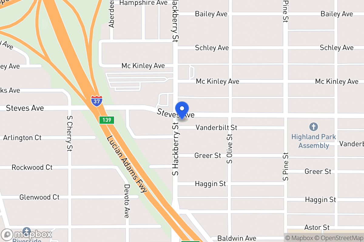 Map of 2604 S Hackberry