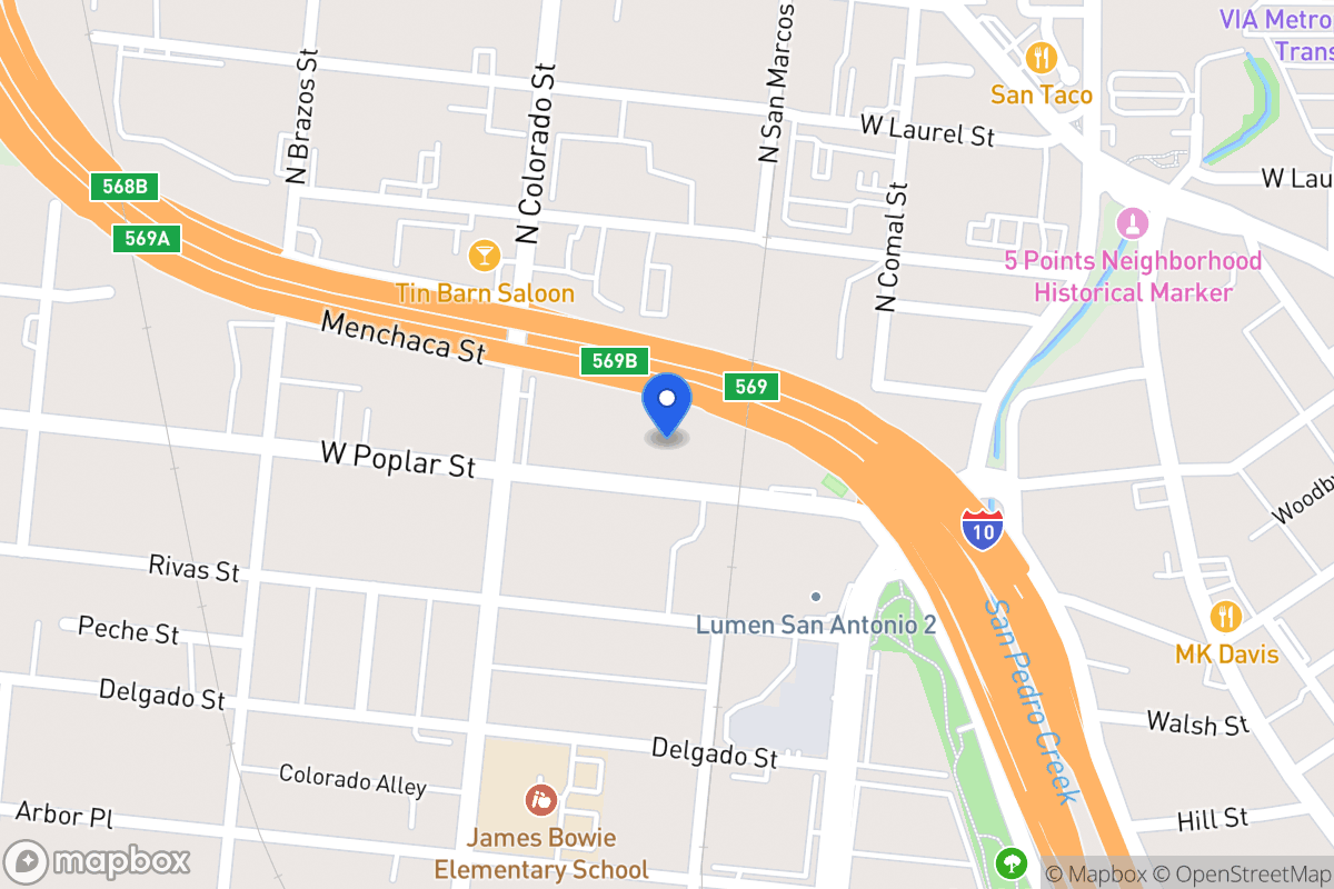 Map of 1301 W Poplar St