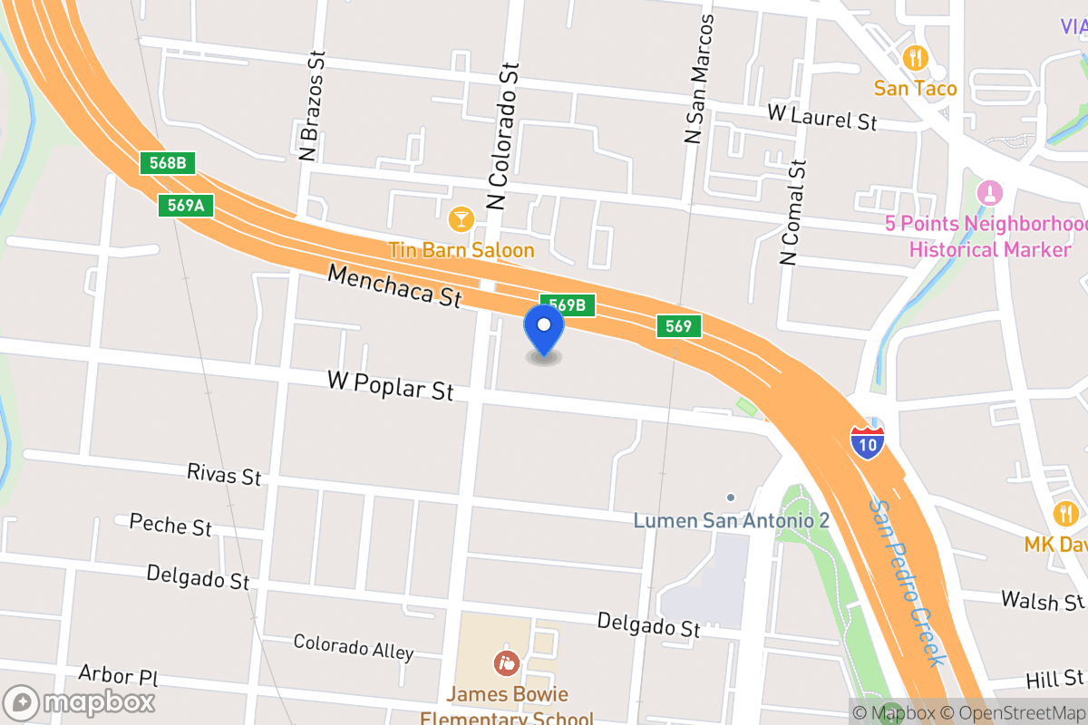 Map of 1337 W Poplar St