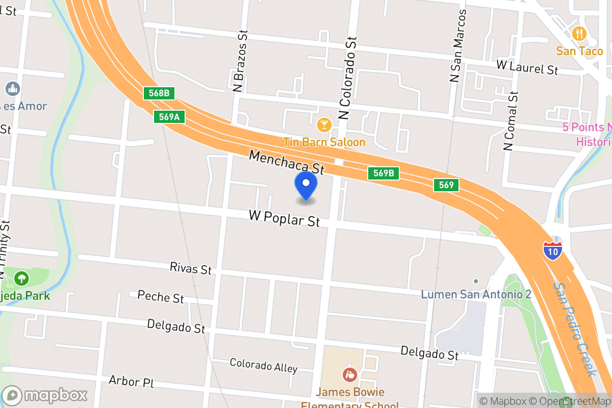 Map of 1415 W Poplar St