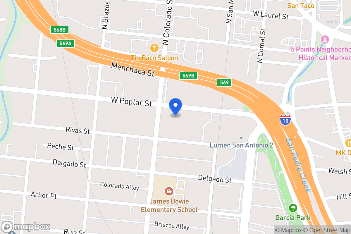 Map of 1350 W Poplar St