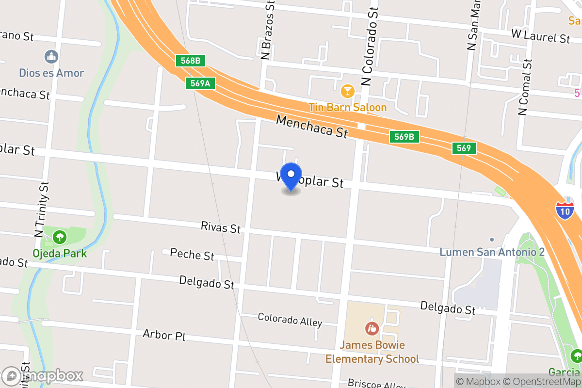 Map of 1434 W Poplar St