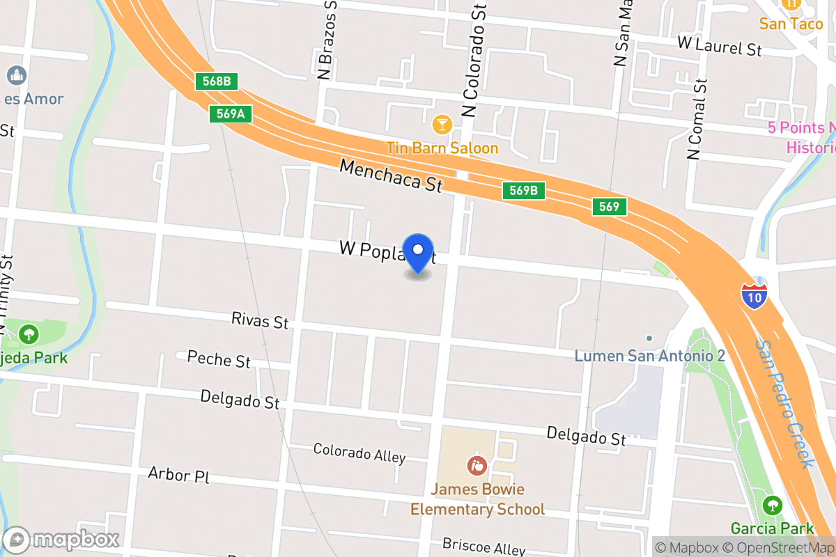 Map of 1410 W Poplar St