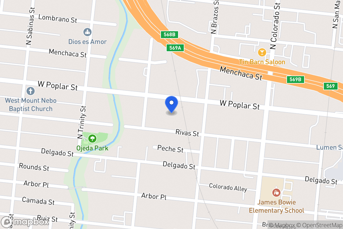 Map of 1524 W Poplar St