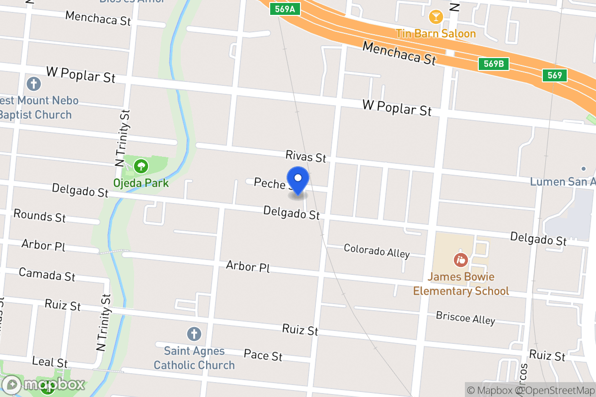 Map of 615  Delgado St