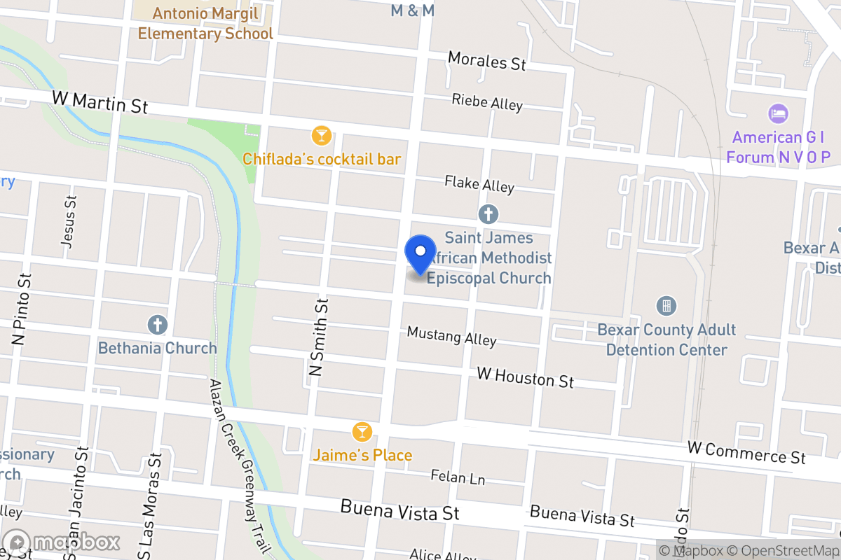 Map of 1421 W Travis St