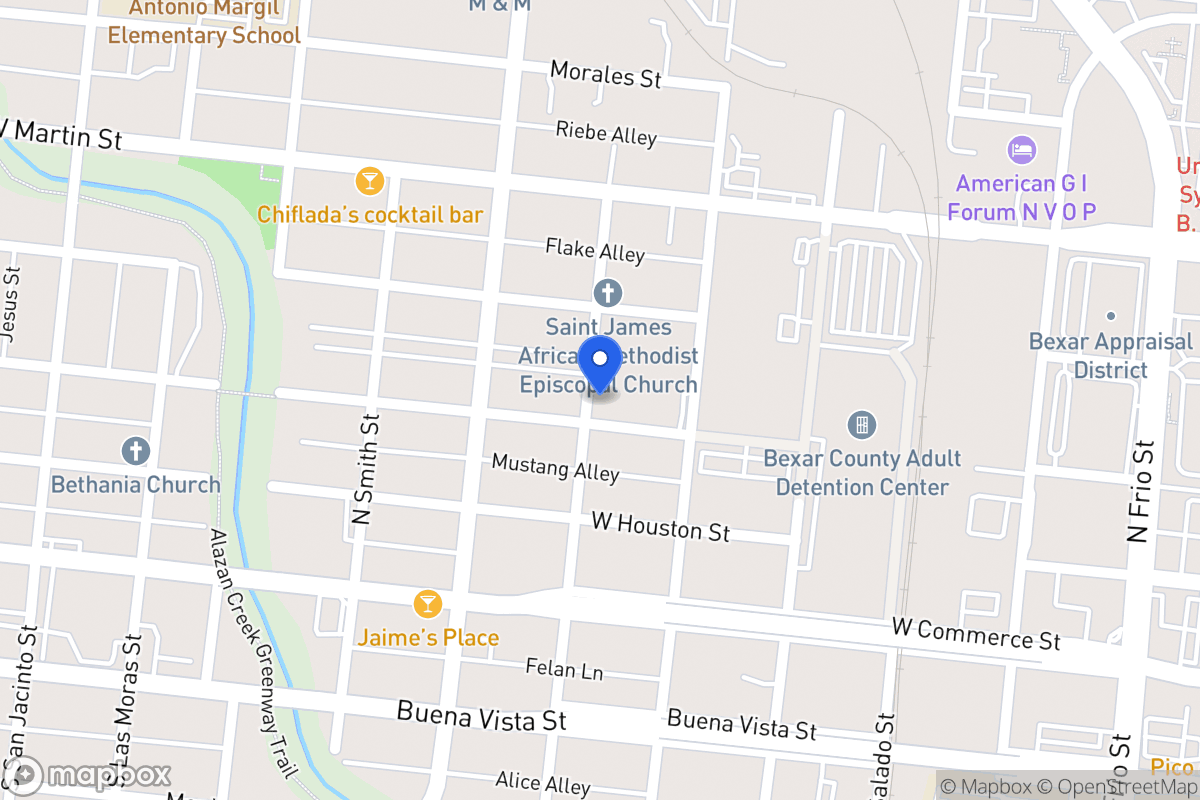 Map of 1323 W Travis St