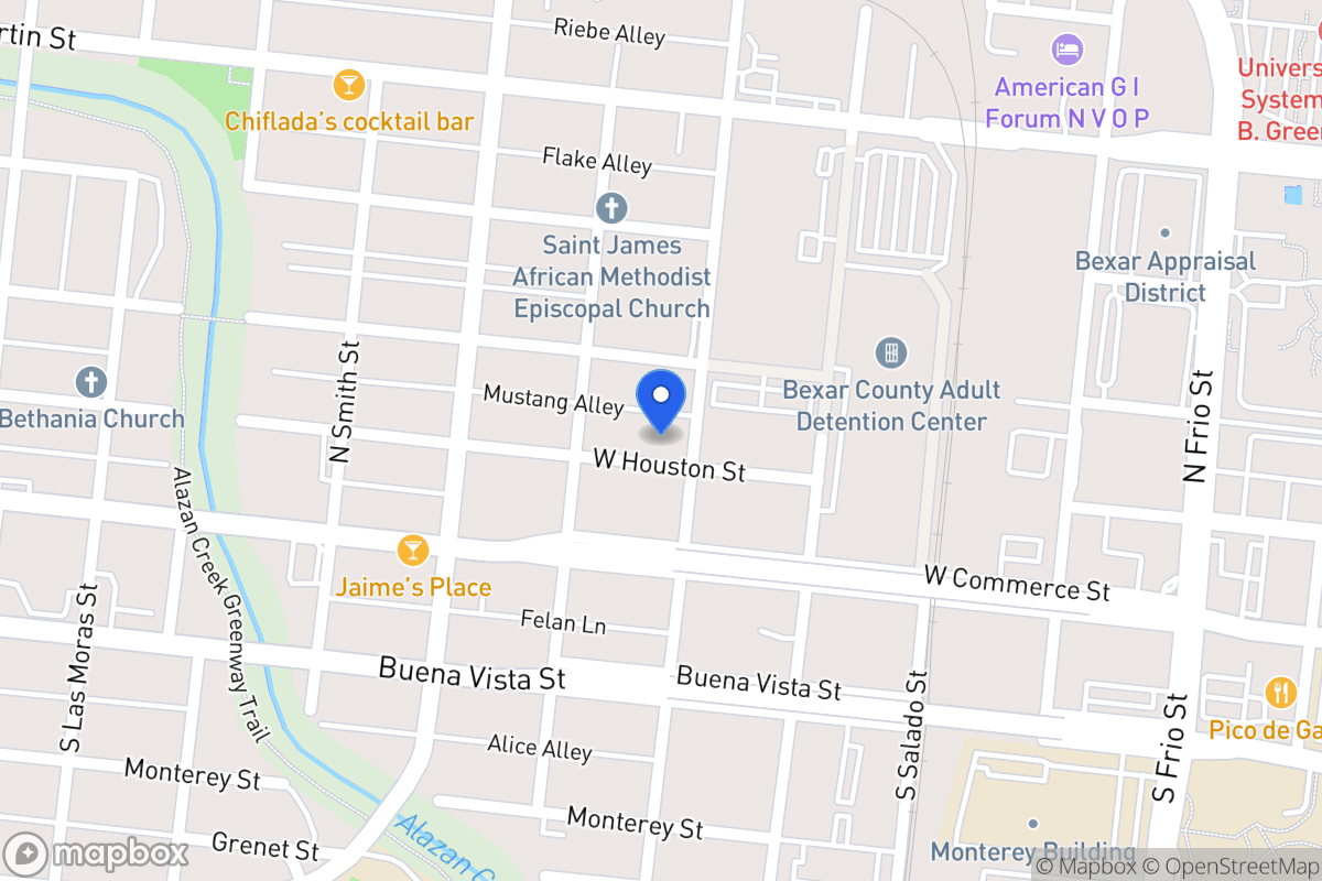Map of 1307 W Houston St