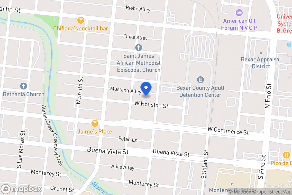 Map of 1309 W Houston St