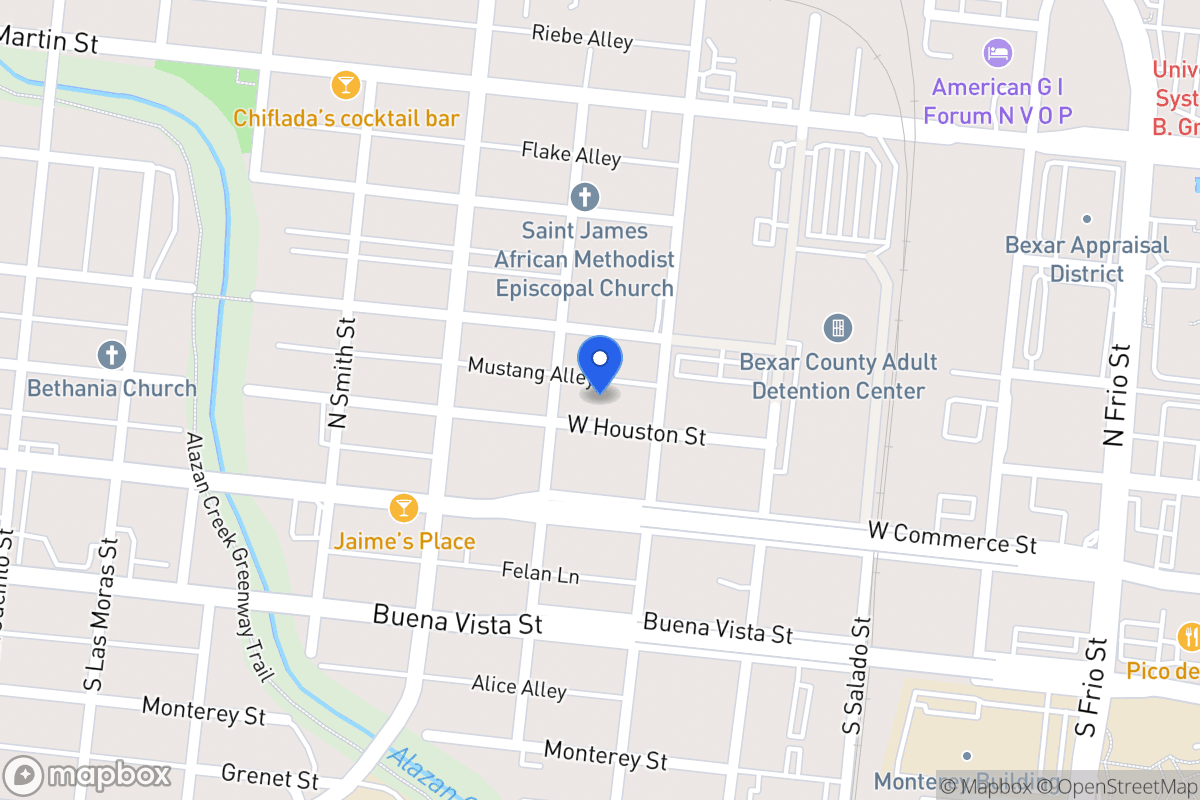 Map of 1315 W Houston St