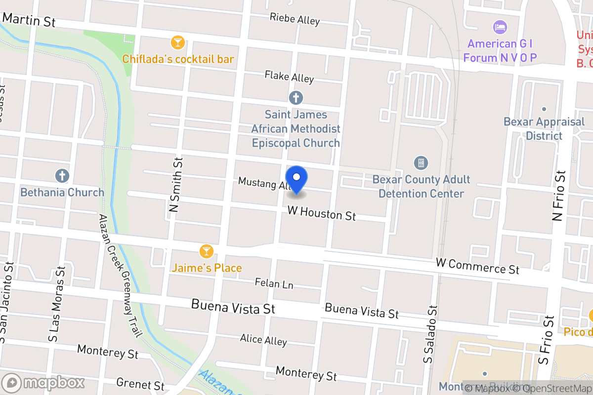 Map of 1319 W Houston St