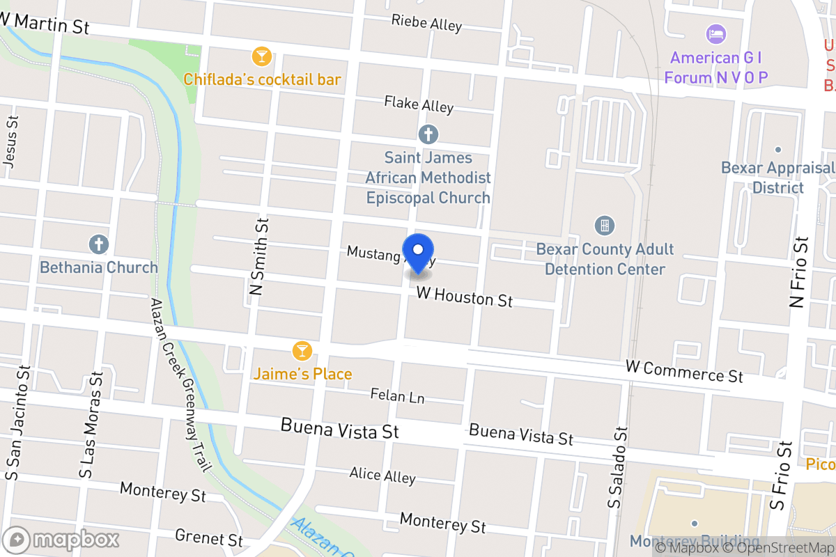 Map of 1323 W Houston St