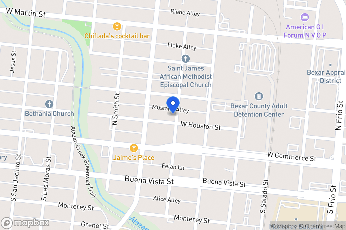 Map of 1403 W Houston St