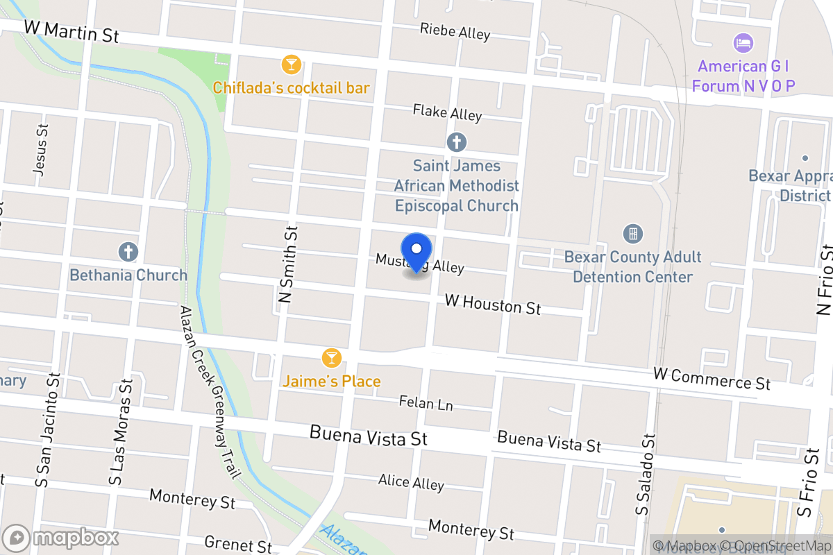 Map of 1407 W Houston St