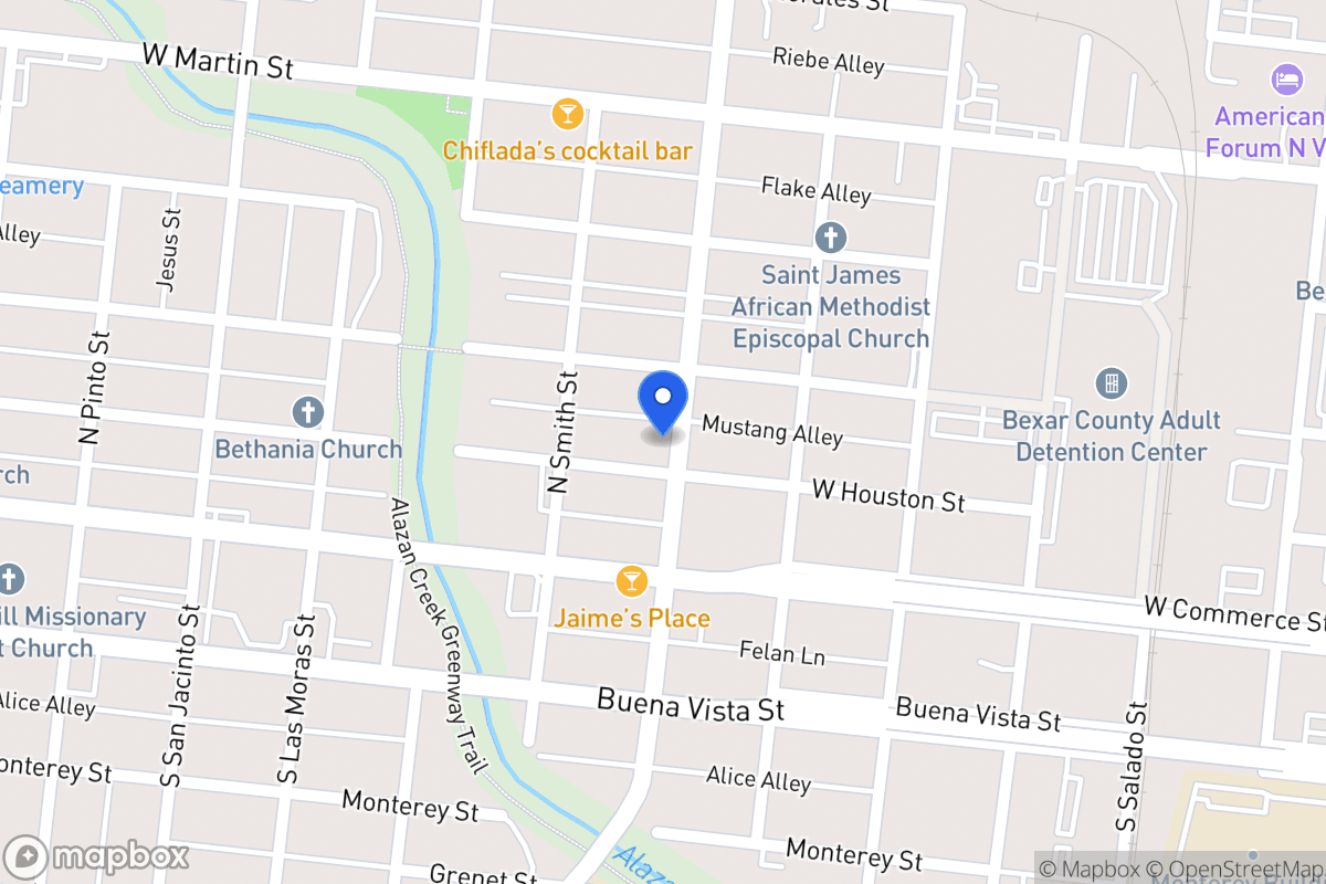 Map of 1503 W Houston St