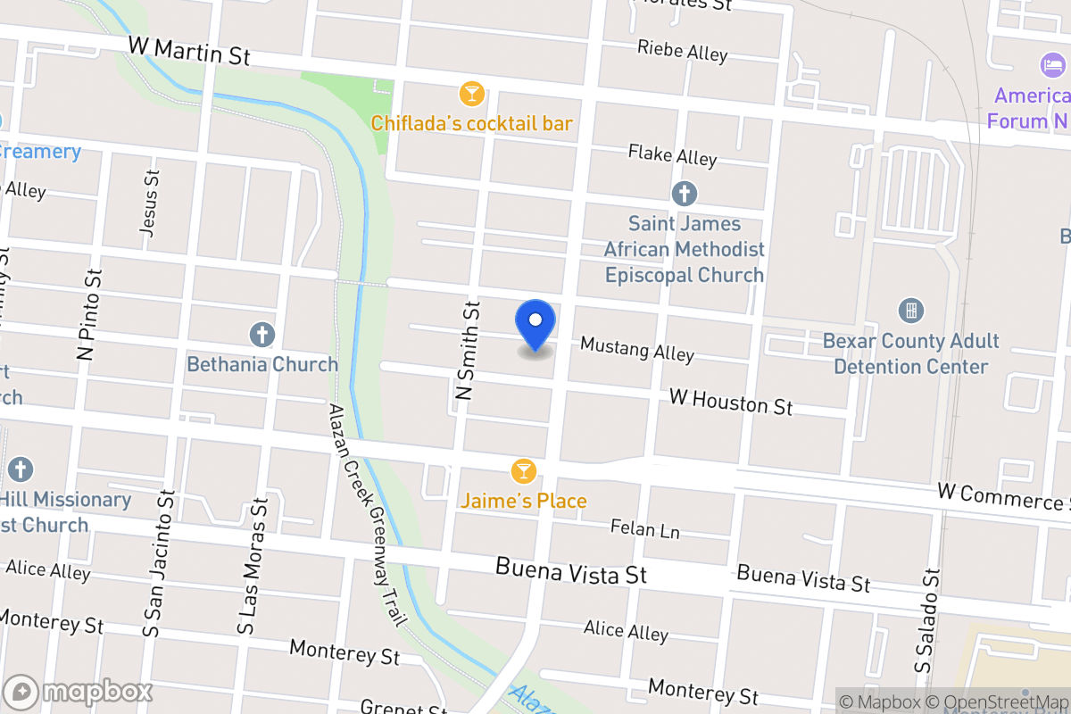 Map of 1507 W Houston St
