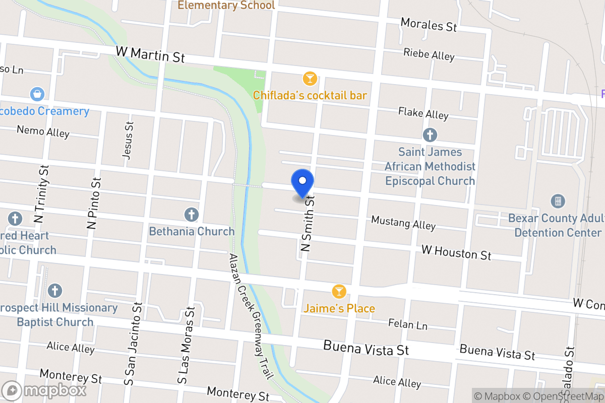 Map of 1602 W Travis St