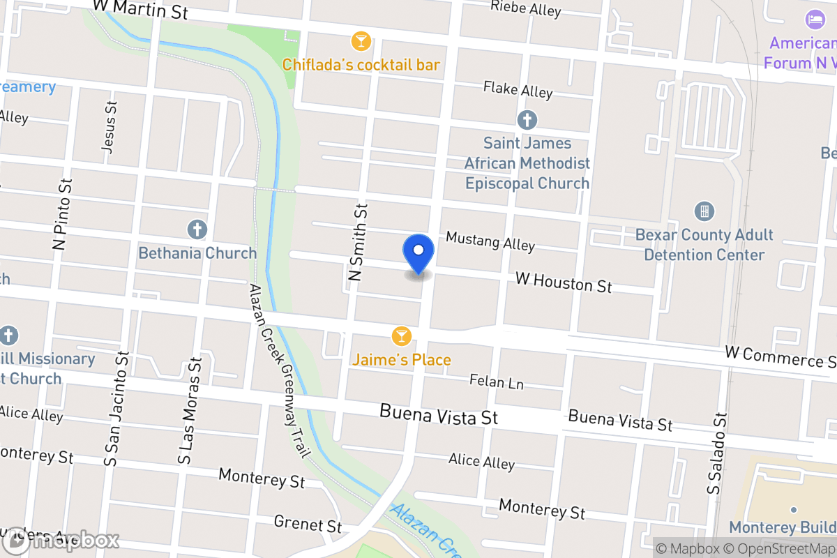 Map of 1502 W Houston St