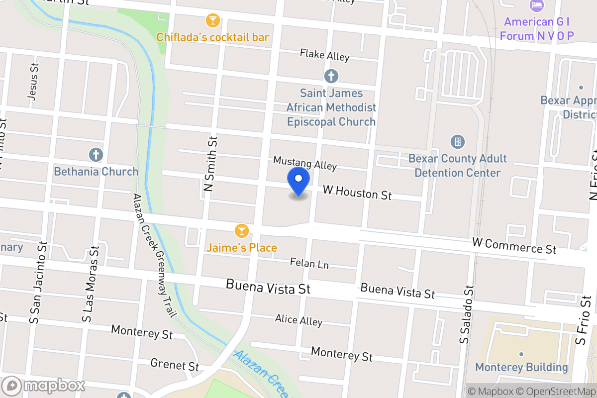 Map of 1406 W Houston St