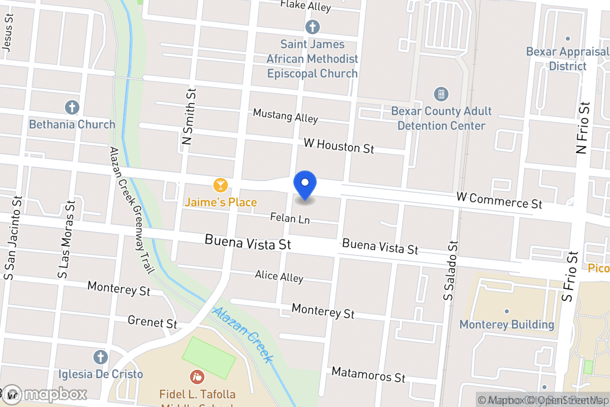 Map of 1318 W Commerce St