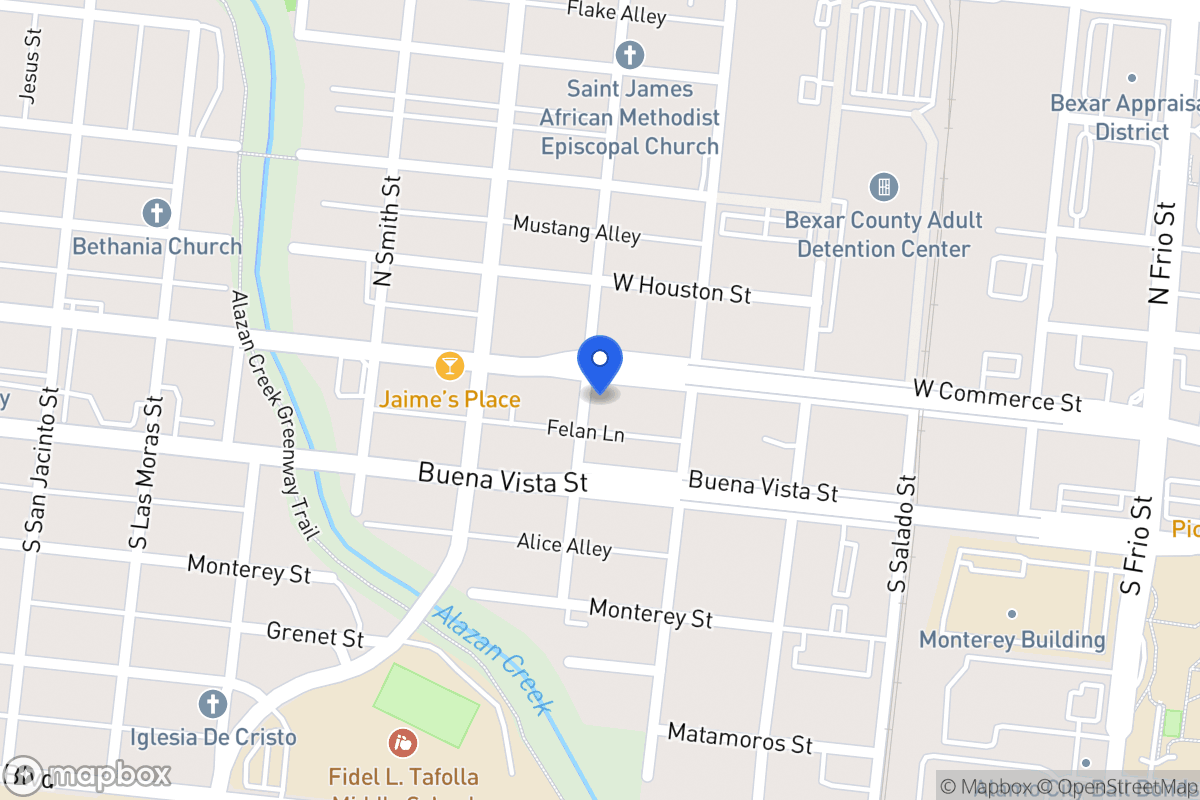 Map of 1322 W Commerce St