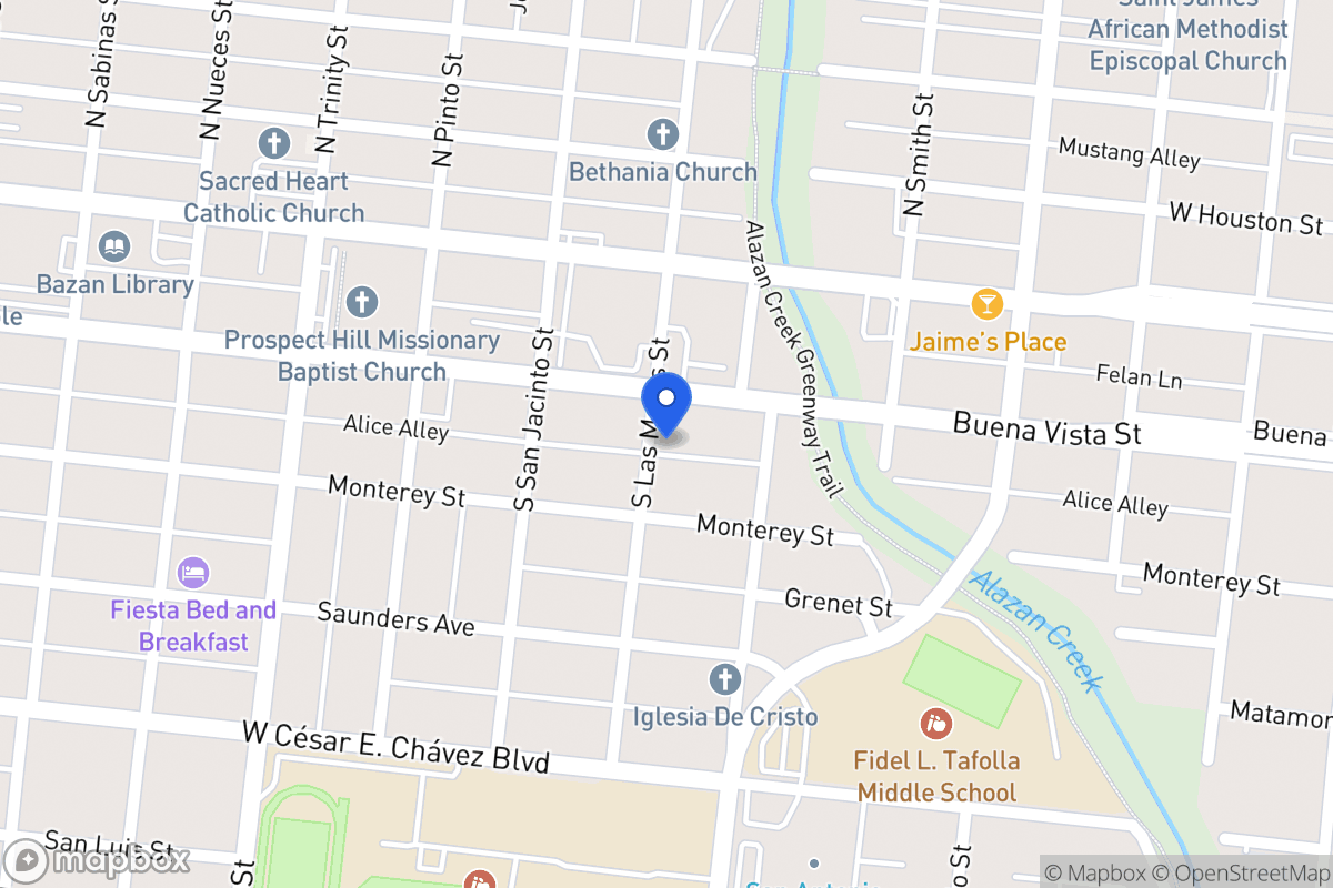 Map of 210 S Las Moras
