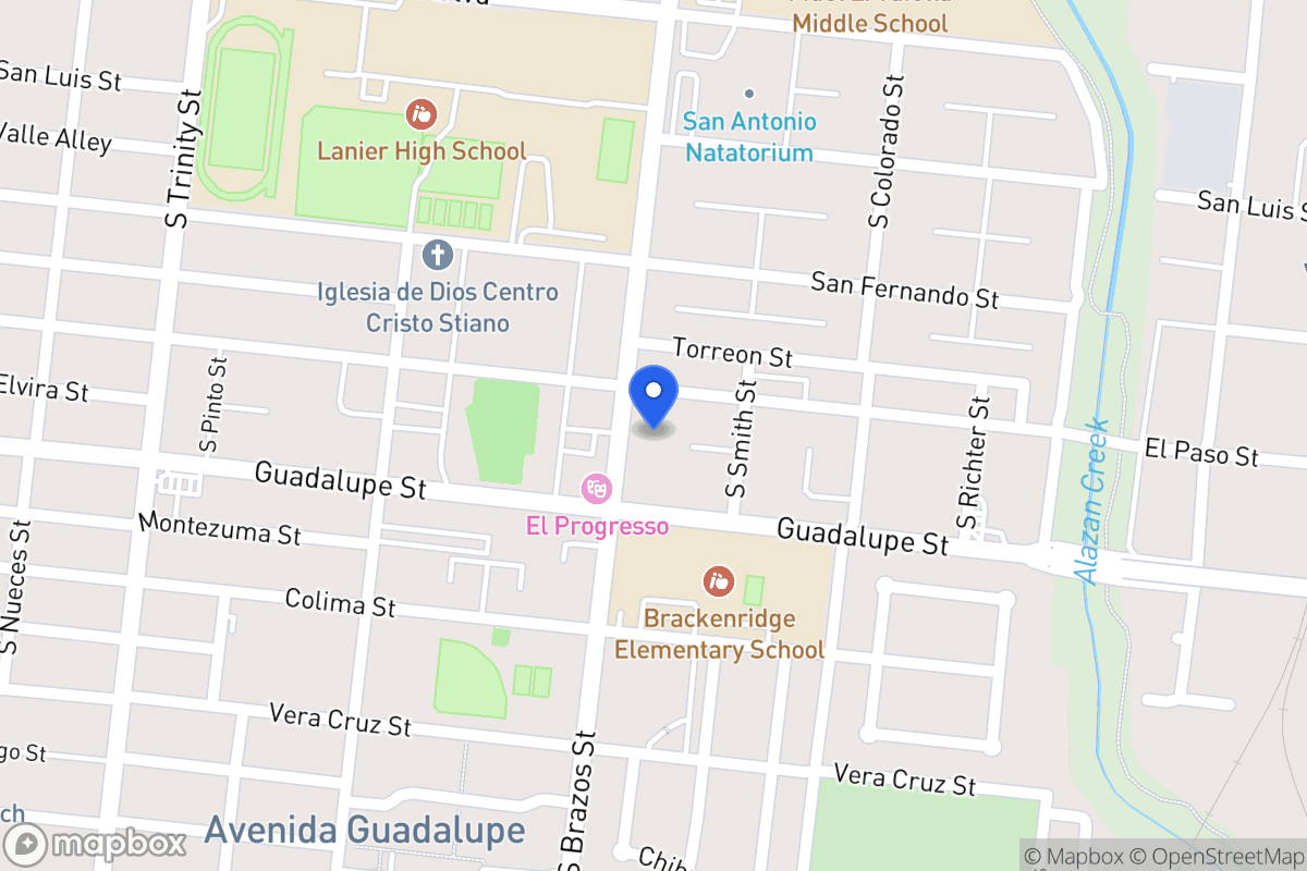 Map of 810 S Brazos St