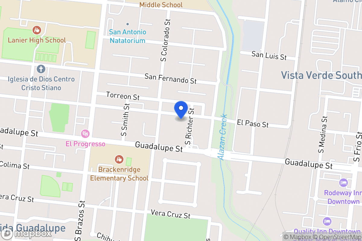 Map of 1000  El Paso St