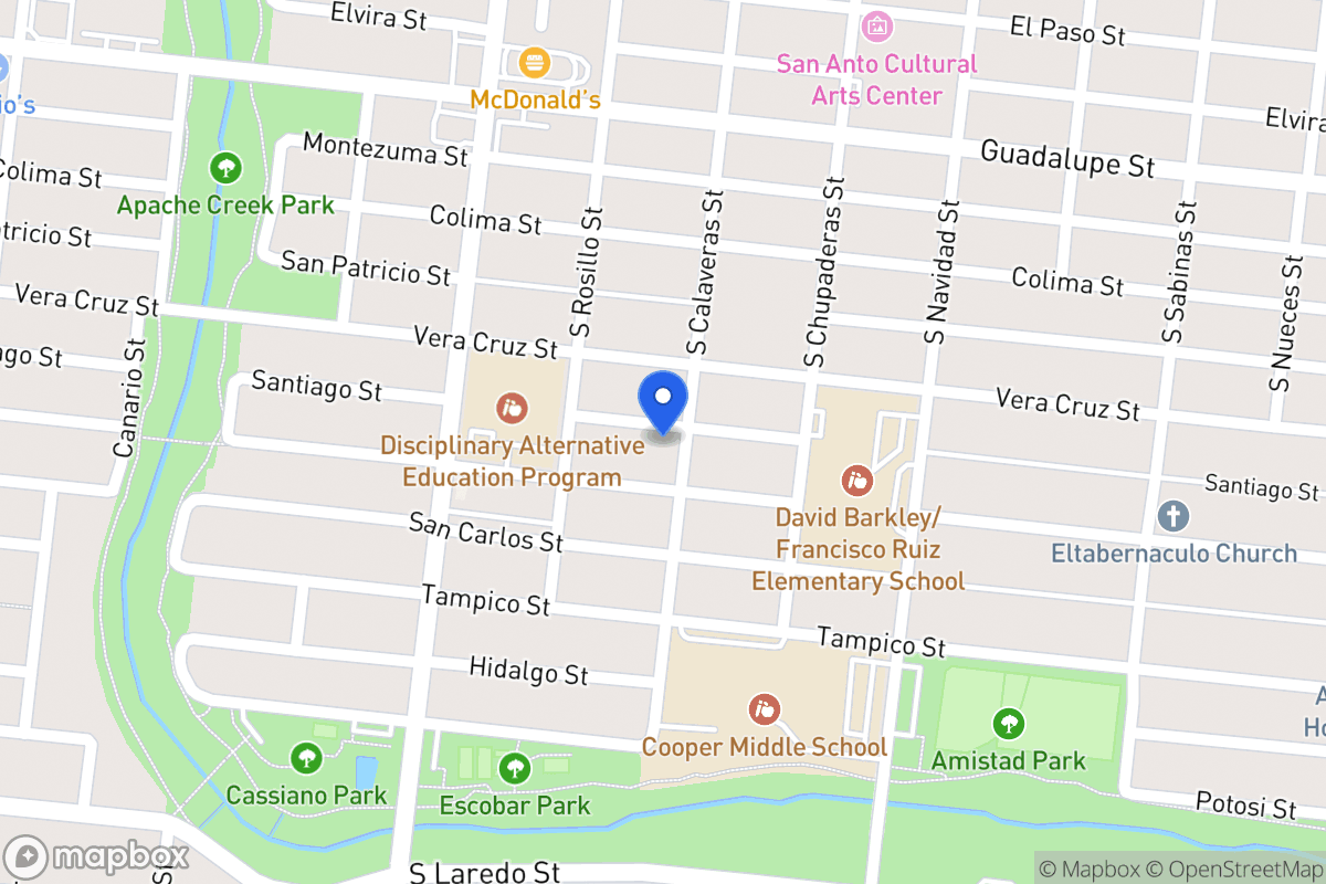 Map of 1113 S Calaveras