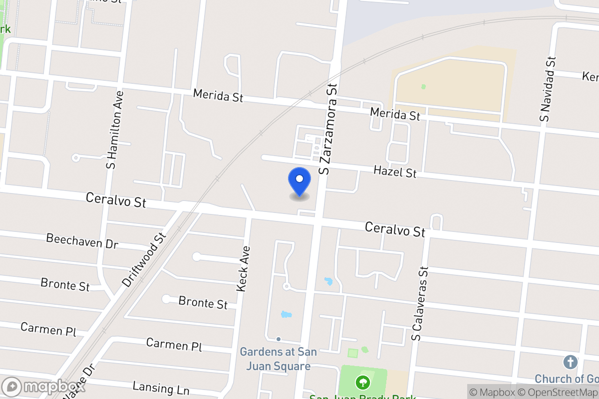 Map of 1823 S Zarzamora St