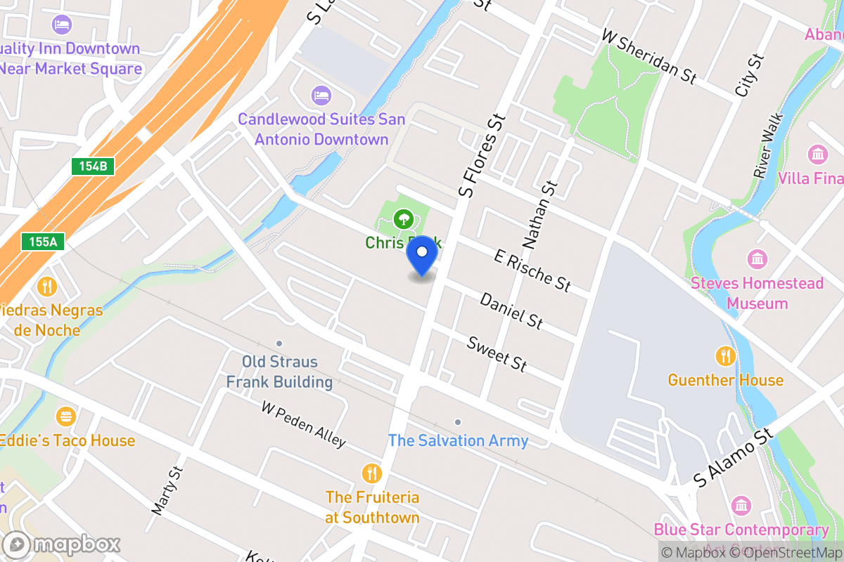Map of 1203 S Flores St