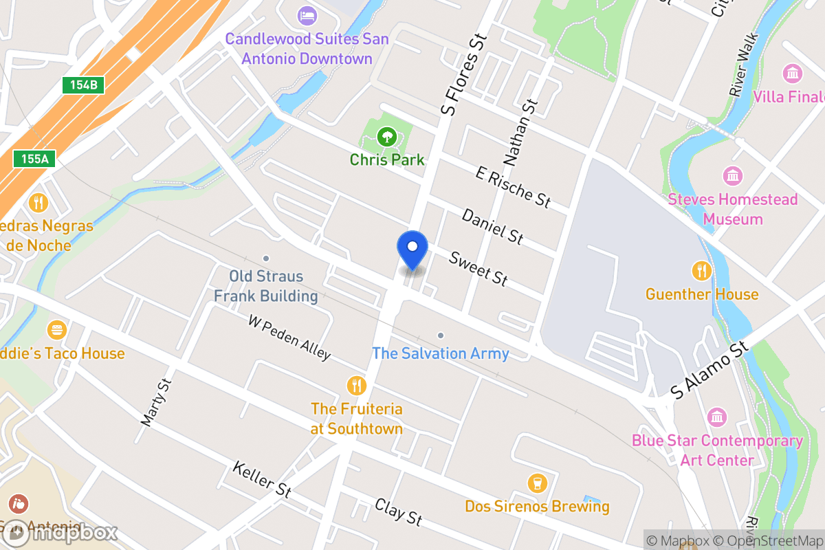 Map of 1821 S Alamo St