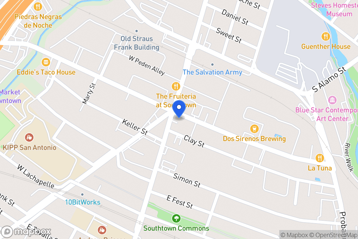 Map of 1502 S Flores St