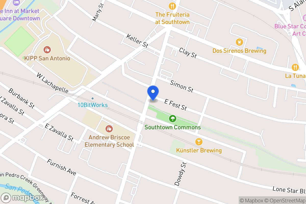Map of 1802 S Flores St