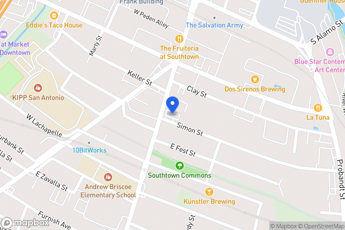 Map of 1610 S Flores St