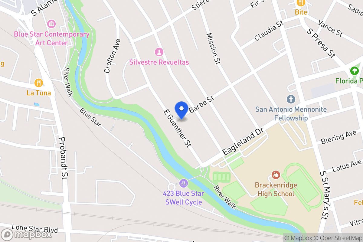 Map of 800 E Guenther St