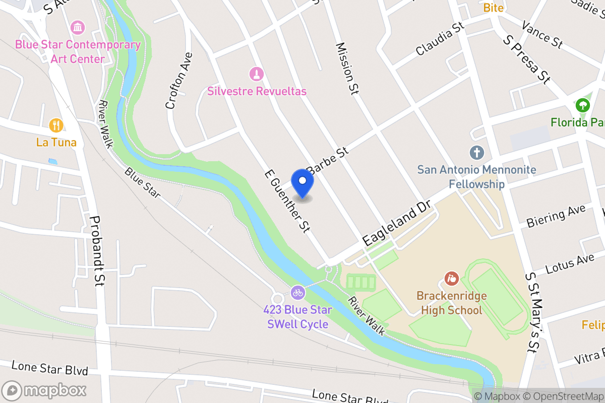Map of 810 E Guenther St