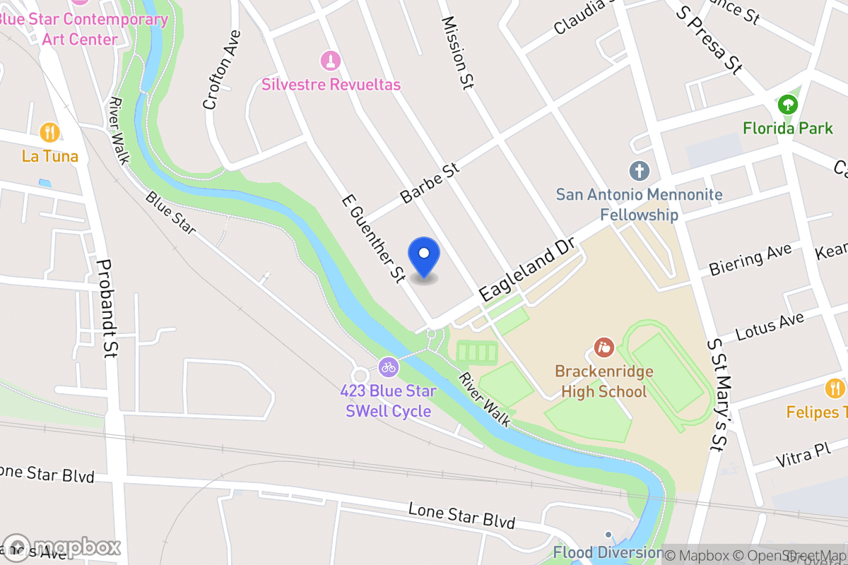 Map of 832 E Guenther St