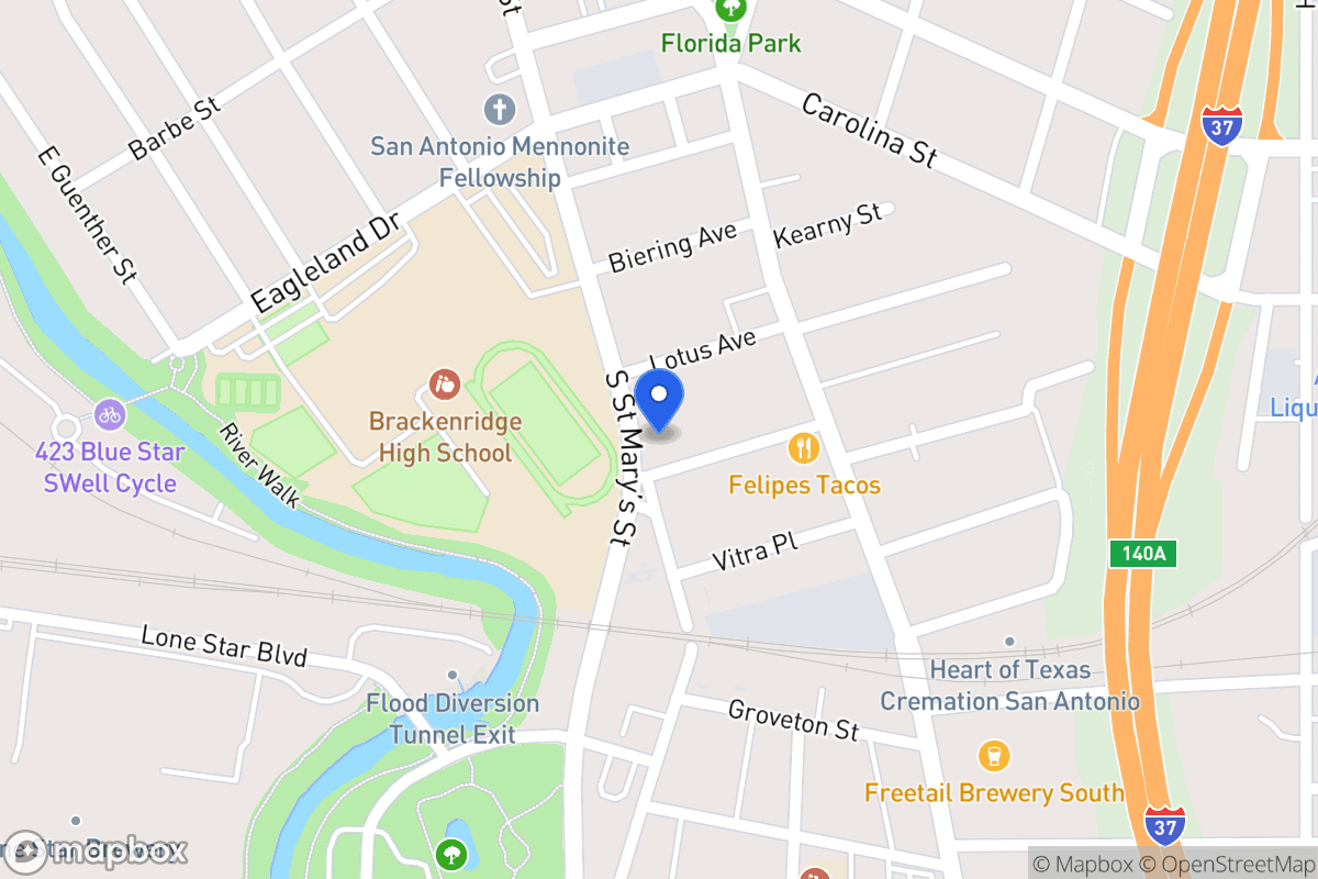 Map of 1714 S Saint Marys St