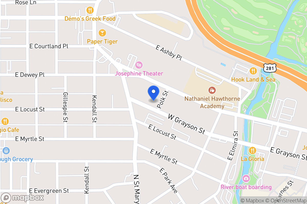 Map of 407 W Grayson St