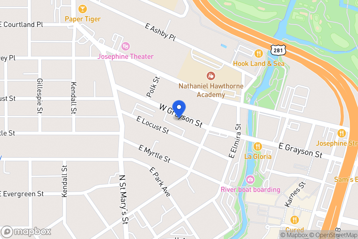 Map of 302 W Grayson St