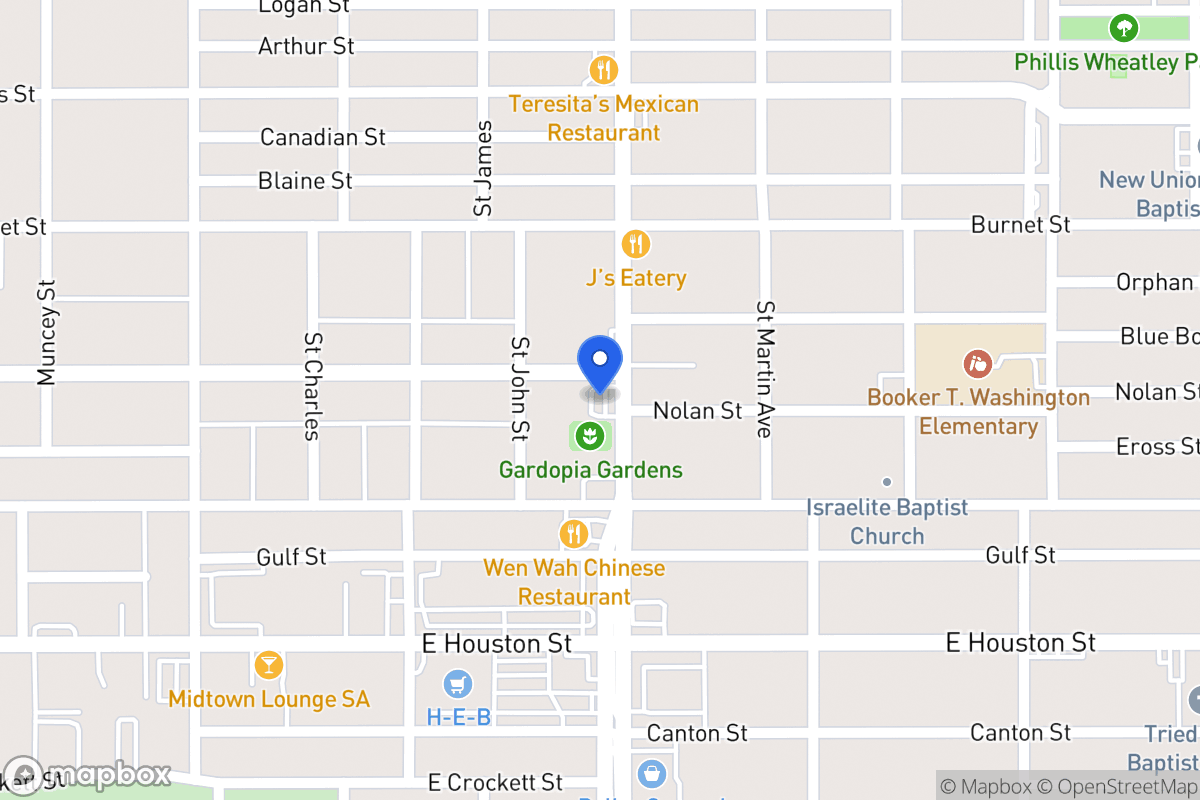 Map of 627 N New Braunfels Ave