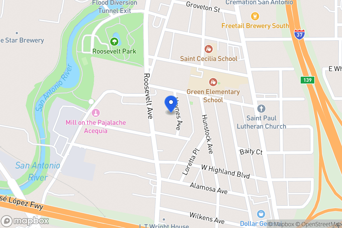 Map of 121  Haynes Ave