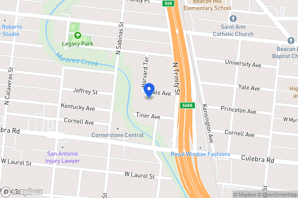 Map of 350  Yale Ave