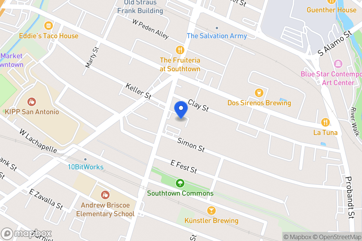 Map of South Flores St