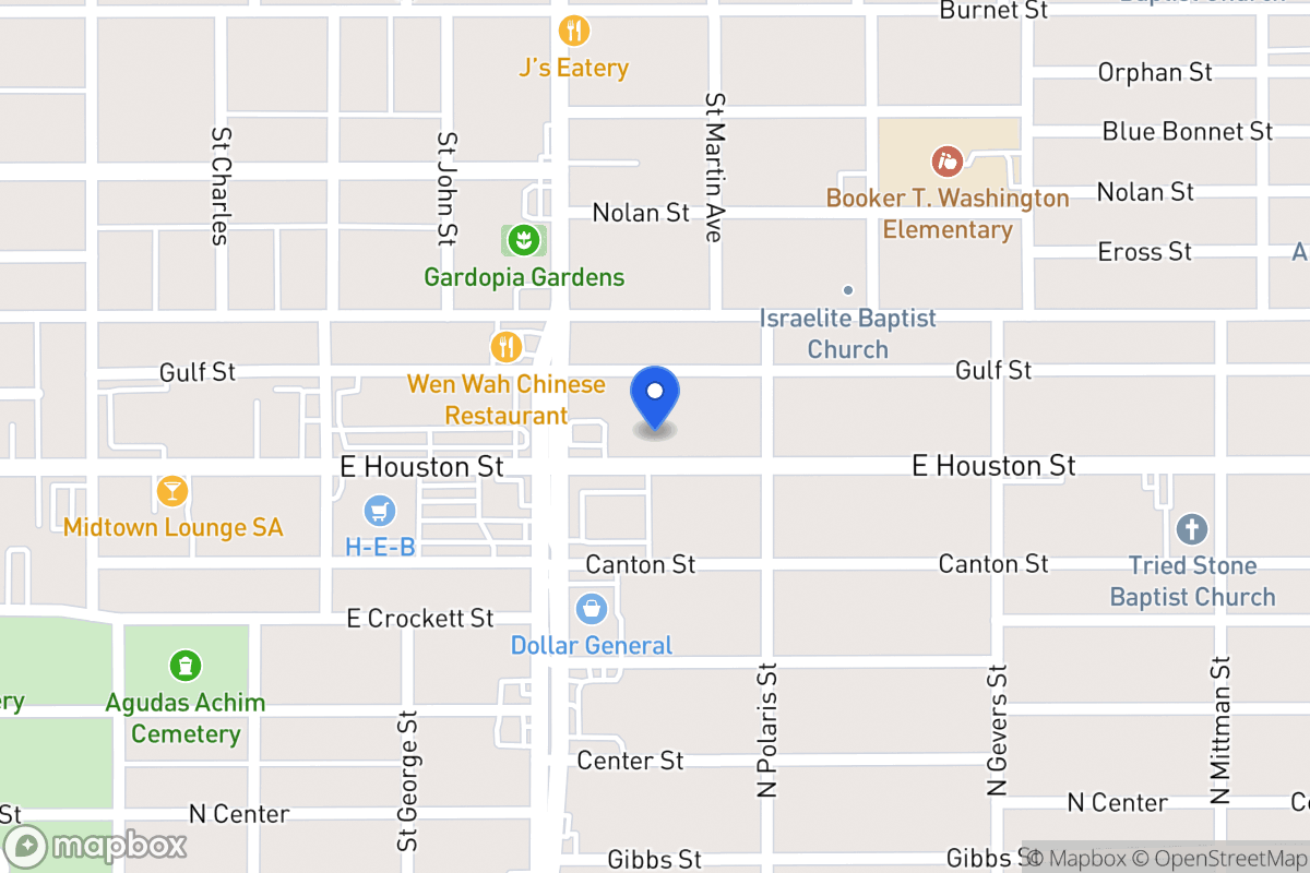 Map of 2223 E Houston St