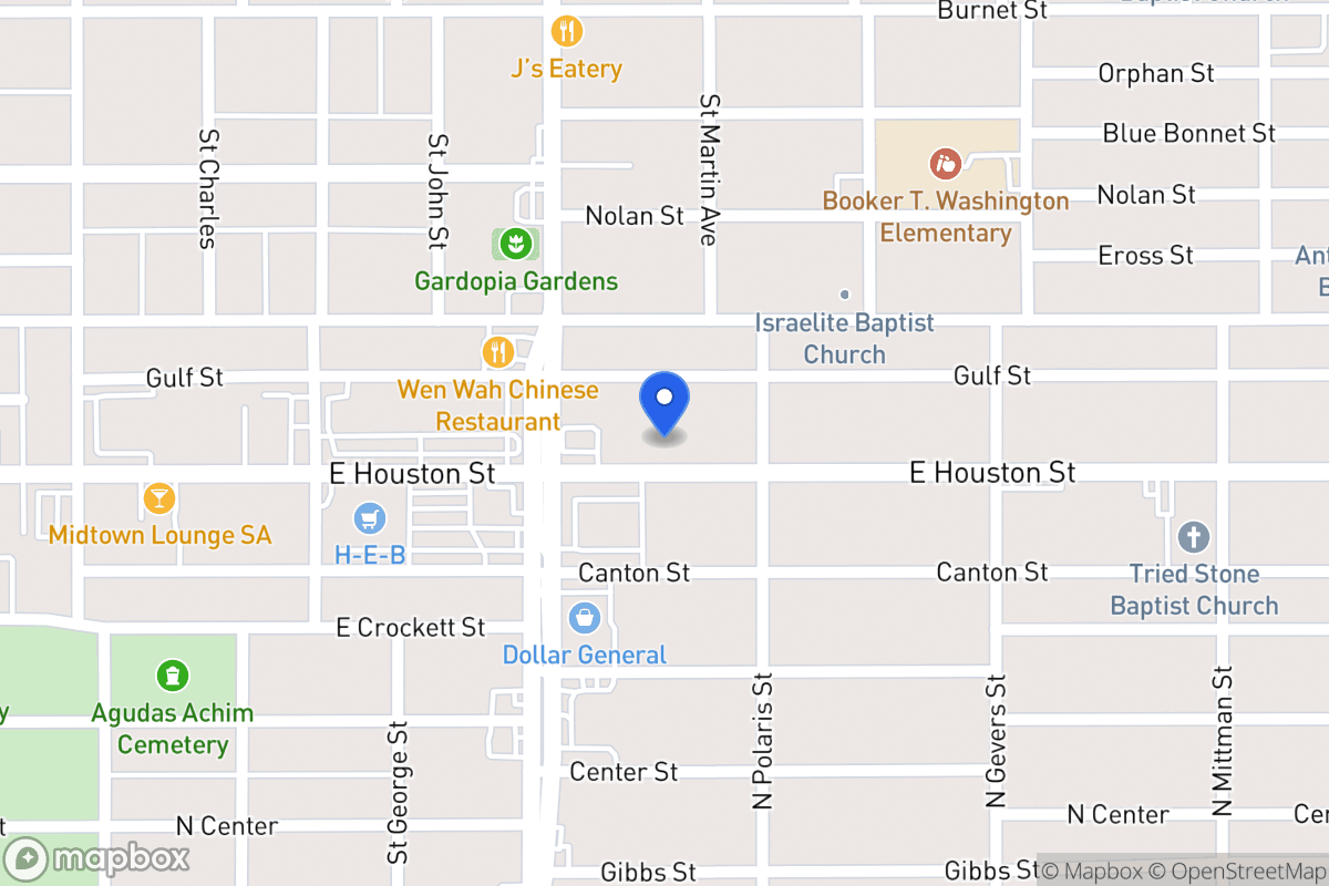 Map of 2227 E Houston St